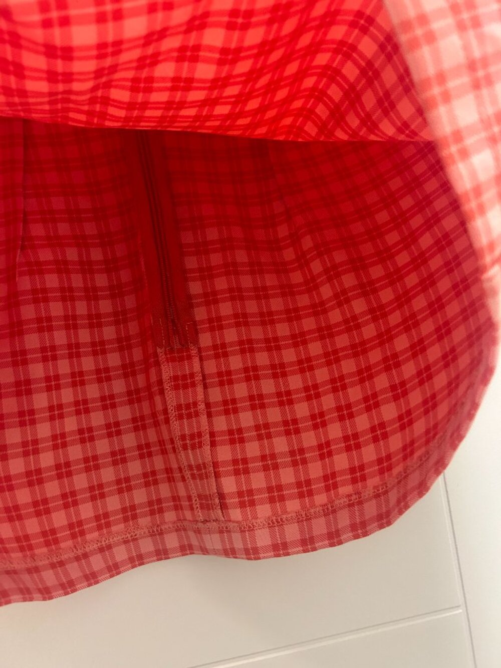Urban Outfitters Pink Red Mini Skirt Size M Plaid Y2K Preppy Tennis A-Line - Picture 5 of 6